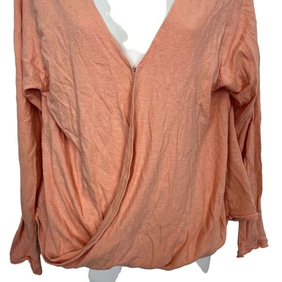 OUT FROM UNDER URBAN OUTFITTERS Pink Blouson Knit V-Neck Long Sleeve Top Shirt L - Picture 4 of 16